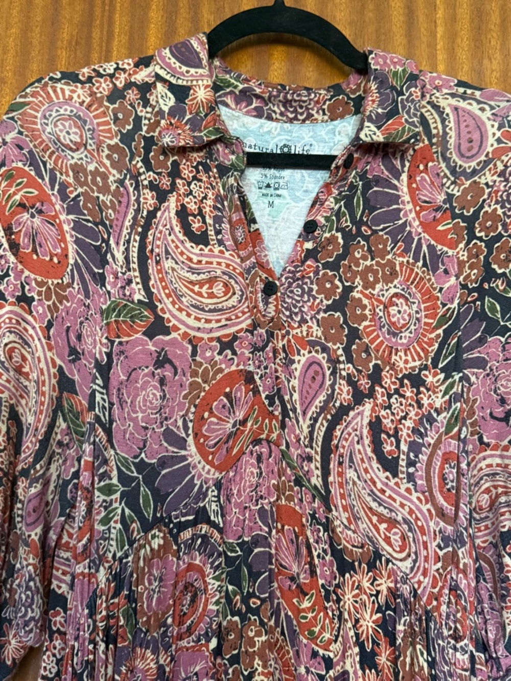 NATURAL LIFE Paisley Midi Dress in Rust and Black - Picture 6 of 8